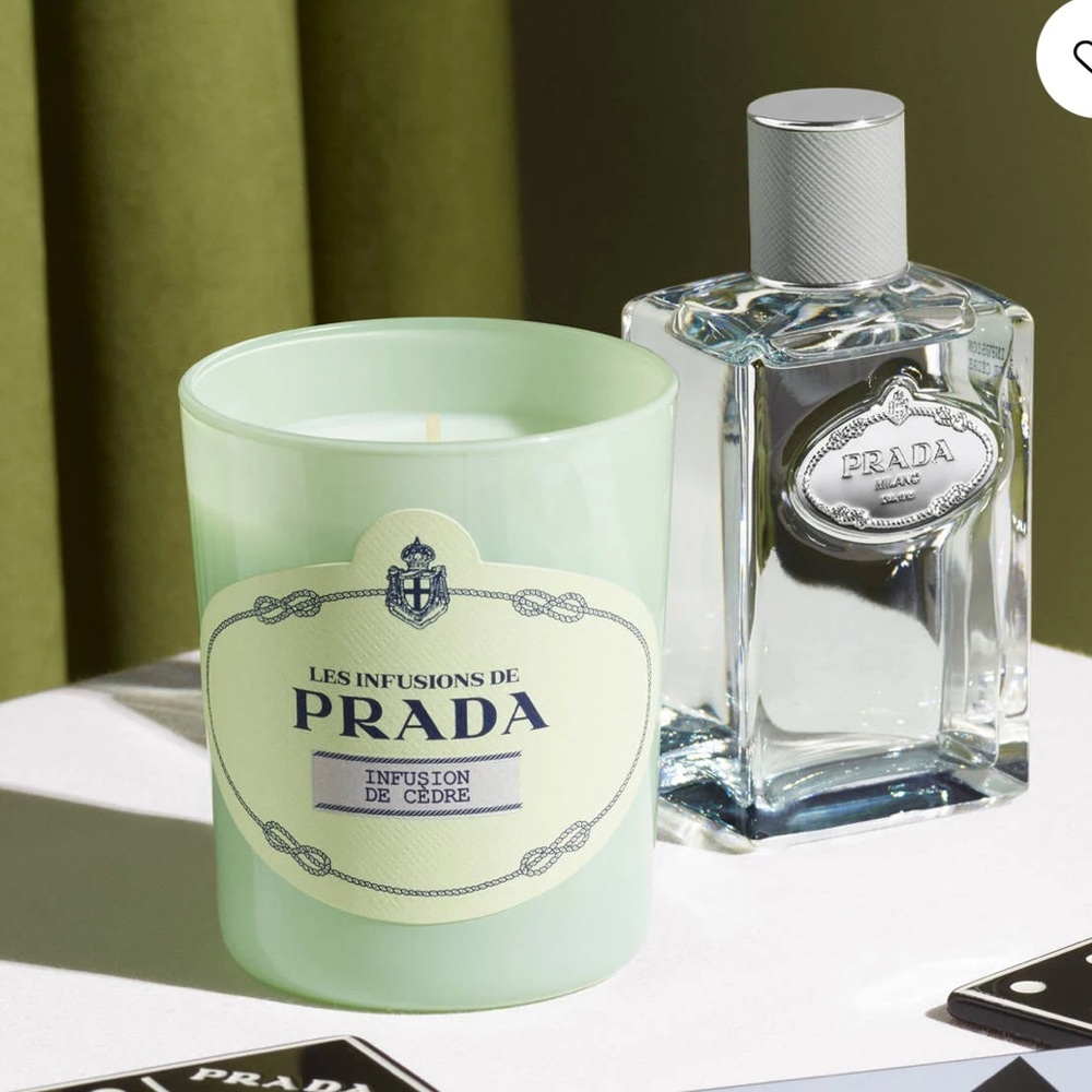 Les Infusions de Prada Scented Candle set in Infusion de Cedre 165g+ 100ml set